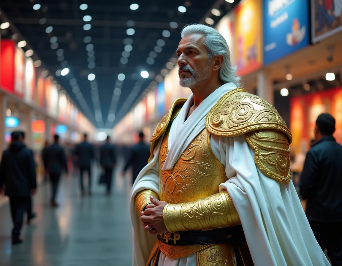 Cosplayer déguisé en Saint Garling Figarland lors d'une convention manga One Piece