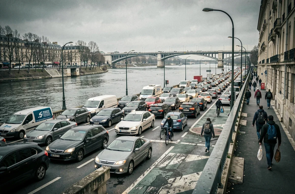 Embouteillages importants sur les quais de Lyon lors de la grève TCL du 5 décembre 2026