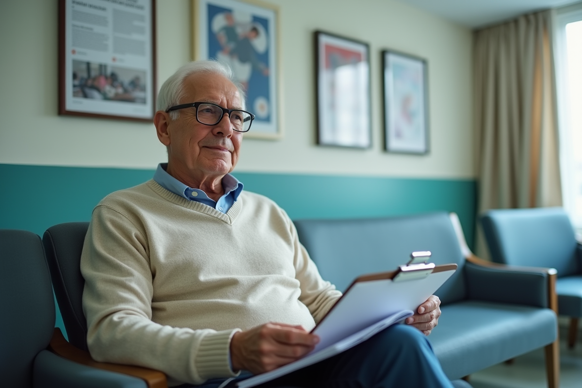 Homme âgé en salle d