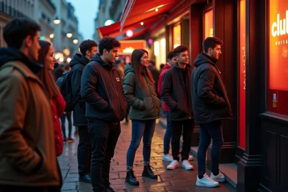 Groupe de jeunes dans une rue parisienne animée